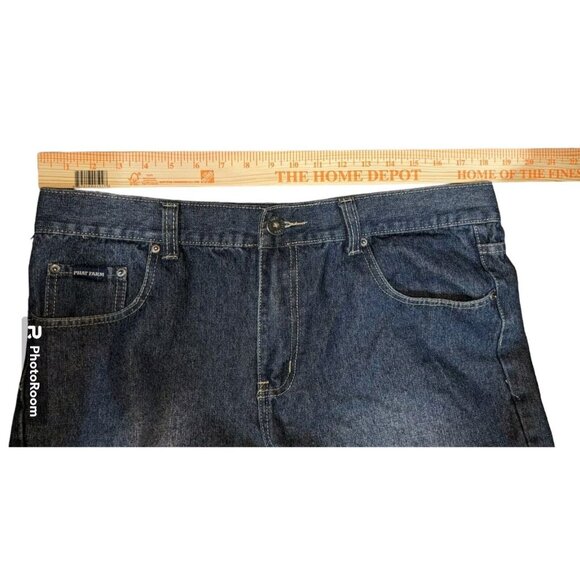 Phat Farm Mens Slim Straight Leg Denim Jeans 36x32 Dark Blue Wash Vintage - Picture 4 of 9